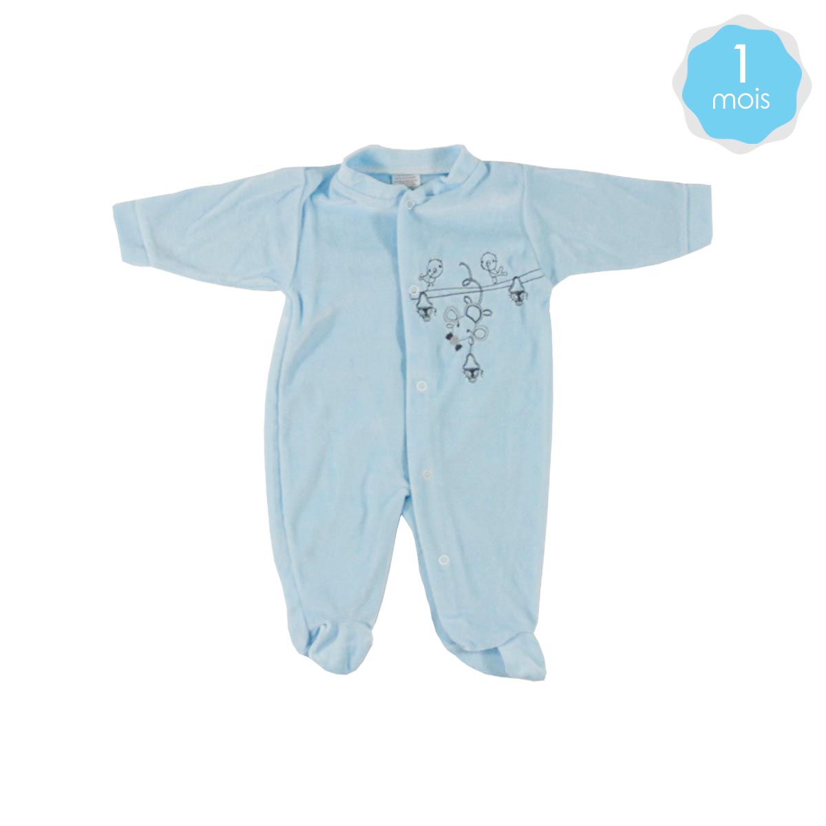 babygros-512smz-1.jpg Babygro pour bébé 1 Mois bleu Motif Souris – Image 1