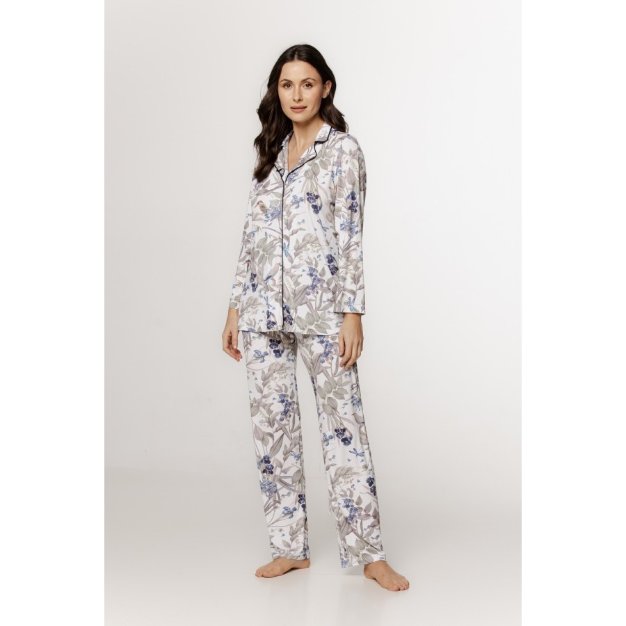 chemise-pyjama-femme-423moo-1.jpg Ensemble pyjama micromodal fleuri ample | Coemi – Image 1