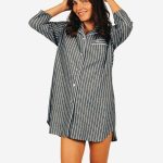 Pyjama Chemise pour Femme Bande Noire | Woodstock Laundry FR