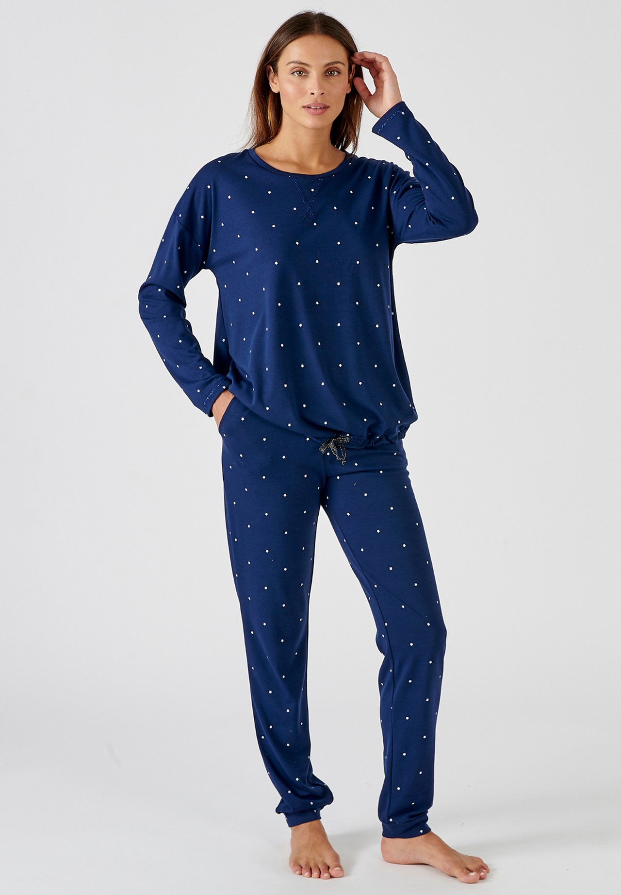 damart-pyjama-femme-300pjm-1.jpg Damart IMPRIMÉ ÉTOILES THERMOLACTYL SET Pyjama marine imprimé/bleu ZALANDO.FR – Image 1