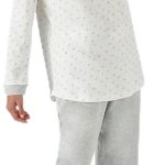 Damart Ensemble de Pyjama pour Femme Manches Longues, Maille Interlock Thermolactyl Haut et Bas de Pyjama Chauds, Moelleux et Confortables ...
