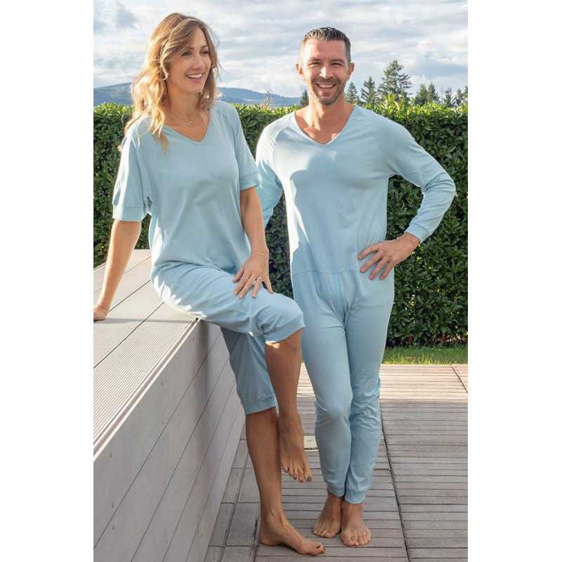 grenouillere-adulte-315fzg-1.jpg Grenouillère Homme Automne Hiver 100% coton fermeture dans le dos – Image 1