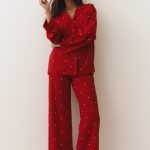Pyjama en coton imprimé Rouge/motif