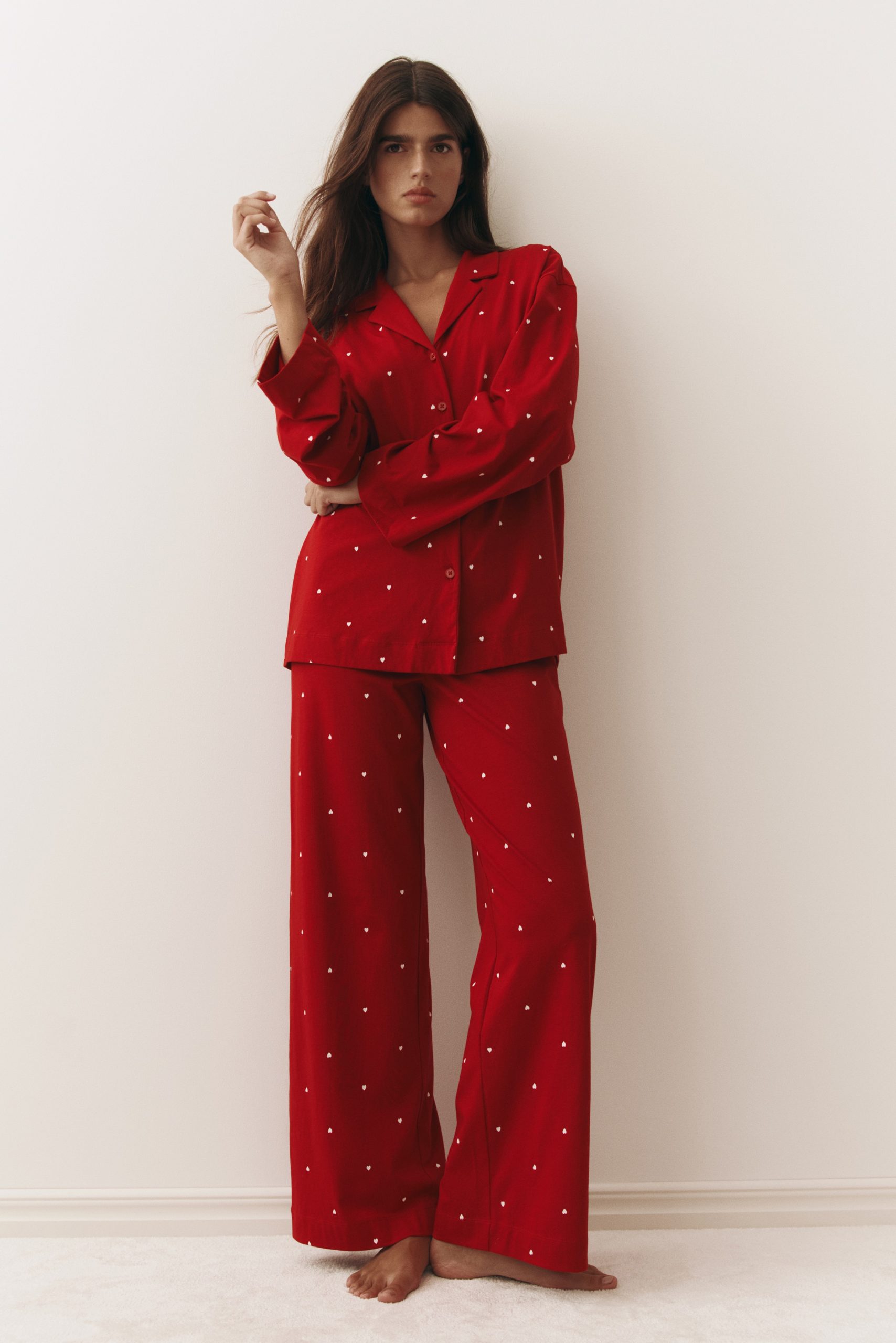 hm-pyjama-942vyy-1.jpg Pyjama en coton imprimé Rouge/motif – Image 1