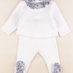 Jacadi pyjama coton blanc, bleu 12 mois