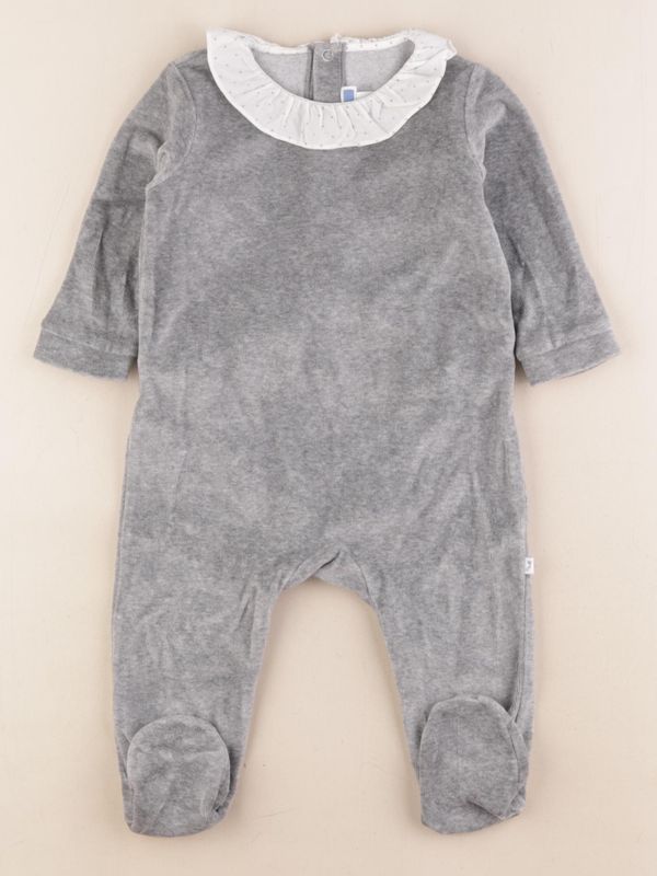 jacadi-pyjama-979jbs-1.jpg Pyjama velours argent, gris JACADI 12 mois vêtements enfant d'occasion – Image 1