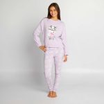 Ensemble pyjama long en jersey 2 pièces Violet – Kiabi Afrique