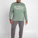 Ensemble pyjama esprit campus 2 pièces Vert/anthracite