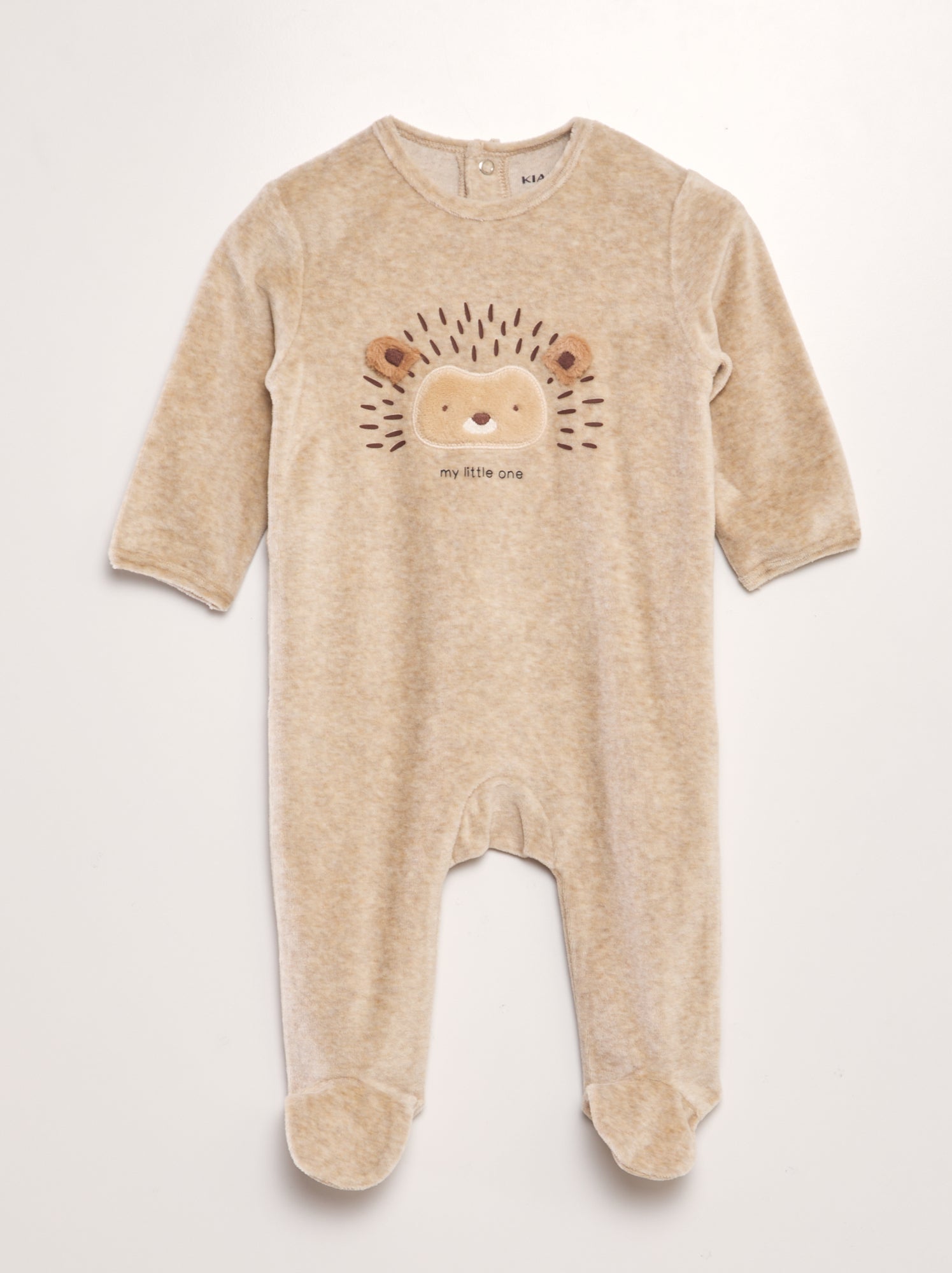 kiabi-pyjama-bebe-469chq-1.jpg Pyjama en velours Beige – Image 1