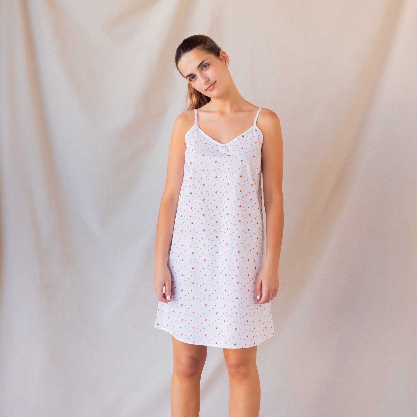 nuisette-en-coton-femme-230bfo-1.jpg Nuisette femme en coton Maître Renard ® "Coquelicots" – Image 1