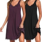 Uniexcosm Nuisette Femme Sexy Coton Dentelle Chemise de Nuit Femme sans Manches Col en V Doubles Dretelles B+DPU XS : Amazon.fr: Mode