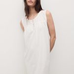 Nuisette coton détails brodé Femme | MANGO Niger