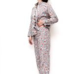 Pyjama femme, made in France, 100% coton bio, orange. | Fleurs Pois & Cie