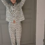Pyjama femme, 100% coton bio, vert, made in France. | Fleurs Pois & Cie