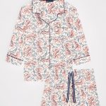 ARTHUR Pyjama Court boutonné Femme Tigre Ensemble de Pyjama Femme Chemise Boutonné et Short Coton Issu de l'agriculture Biologique Blanc Taille S : Amazon.fr: Mode