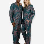 Pyjama vert assorti couple Octopus Pink