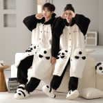 Chemise de nuit Panda pour couple, 2 pièces, pyjama Panda assorti pour l'hiver