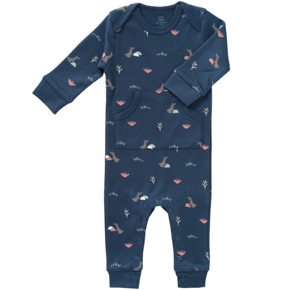 pyjama-bebe-coton-416jce-1.jpg Pyjama bébé sans pieds en coton bio "Lapin Indigo" – Image 1