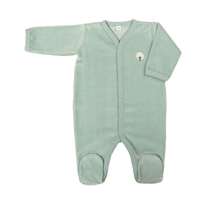 pyjama-bebe-coton-524wen-1.jpg Pyjama bébé en velours de coton bio vert aqua Eveil&Nature – Image 1