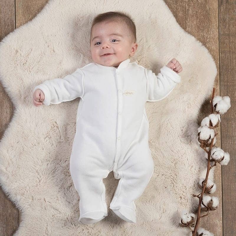pyjama-bebe-coton-885dcx-1.jpg Pyjama polaire écru pour bébé en coton biologique 12 mois | Graine d'amour – Image 1