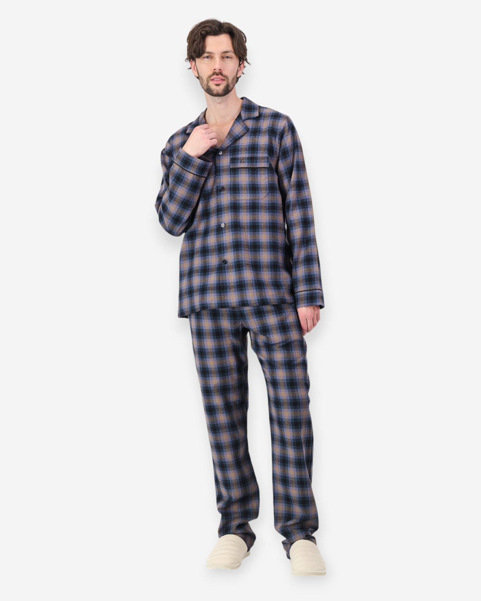 pyjama-chaud-pour-homme-080qvv-1.jpg Pyjama Chaud Homme Flanelle Bleu Yorke | Woodstock Laundry FR – Image 1