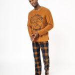 Pyjama en polaire chaude homme marron | GEMO