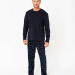Pyjama en maille polaire homme bleu marine | GEMO