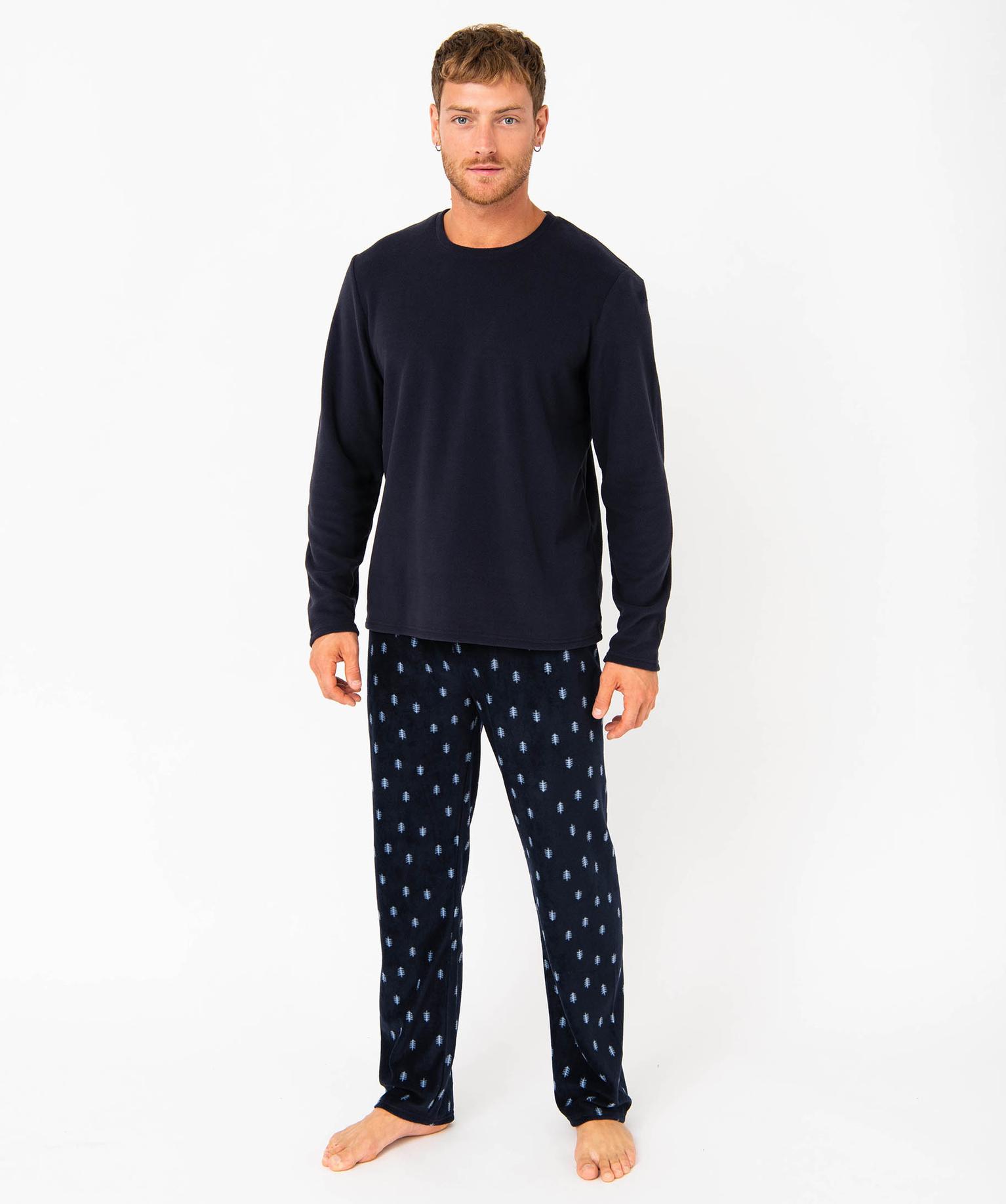 pyjama-chaud-pour-homme-808mff-1.jpg Pyjama en maille polaire homme bleu marine | GEMO – Image 1