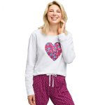 Pyjama coeur placé en jersey de coton Femme | Kindy