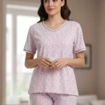 Pyjama Femme Pantacourt Rose Clair 100% Coton | Jack Lingerie