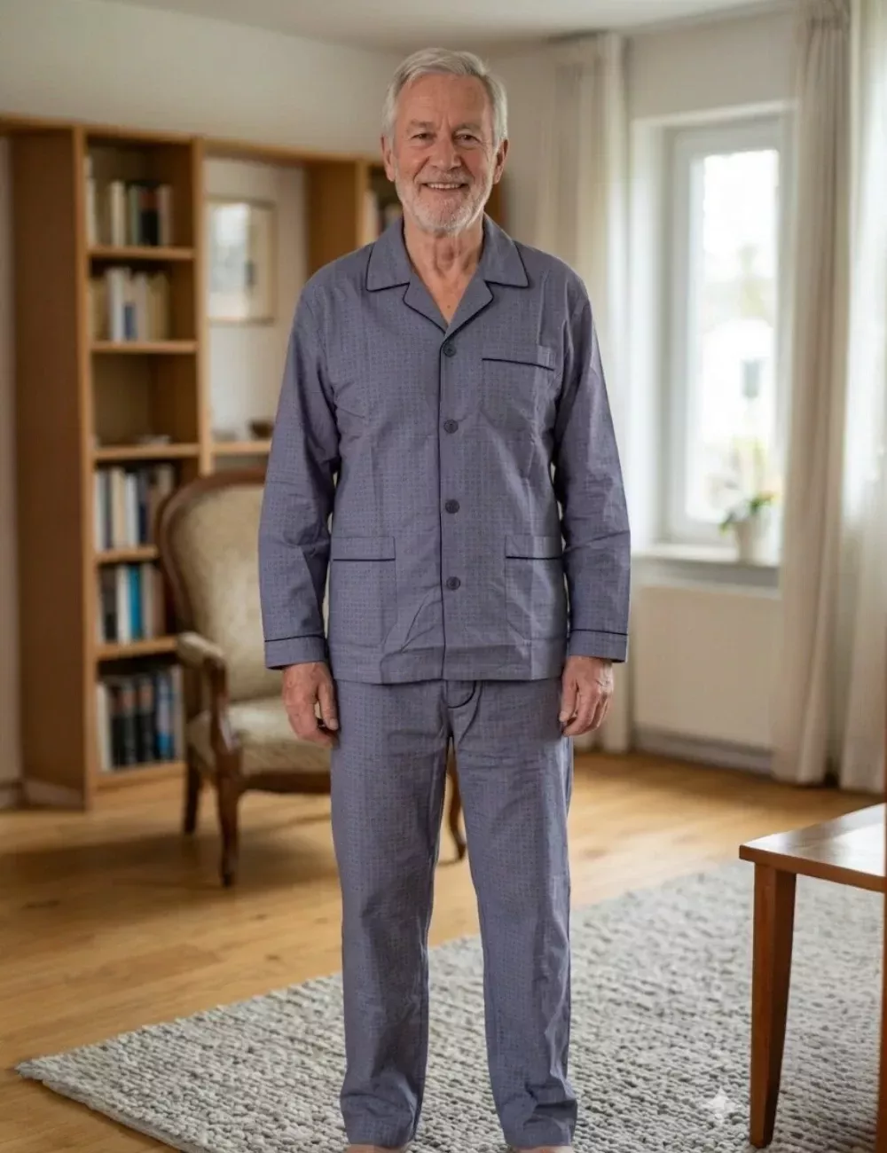 pyjama-coton-homme-017jds.webp Pyjama Ouvert 100% Coton fin | Jack Lingerie – Image 1