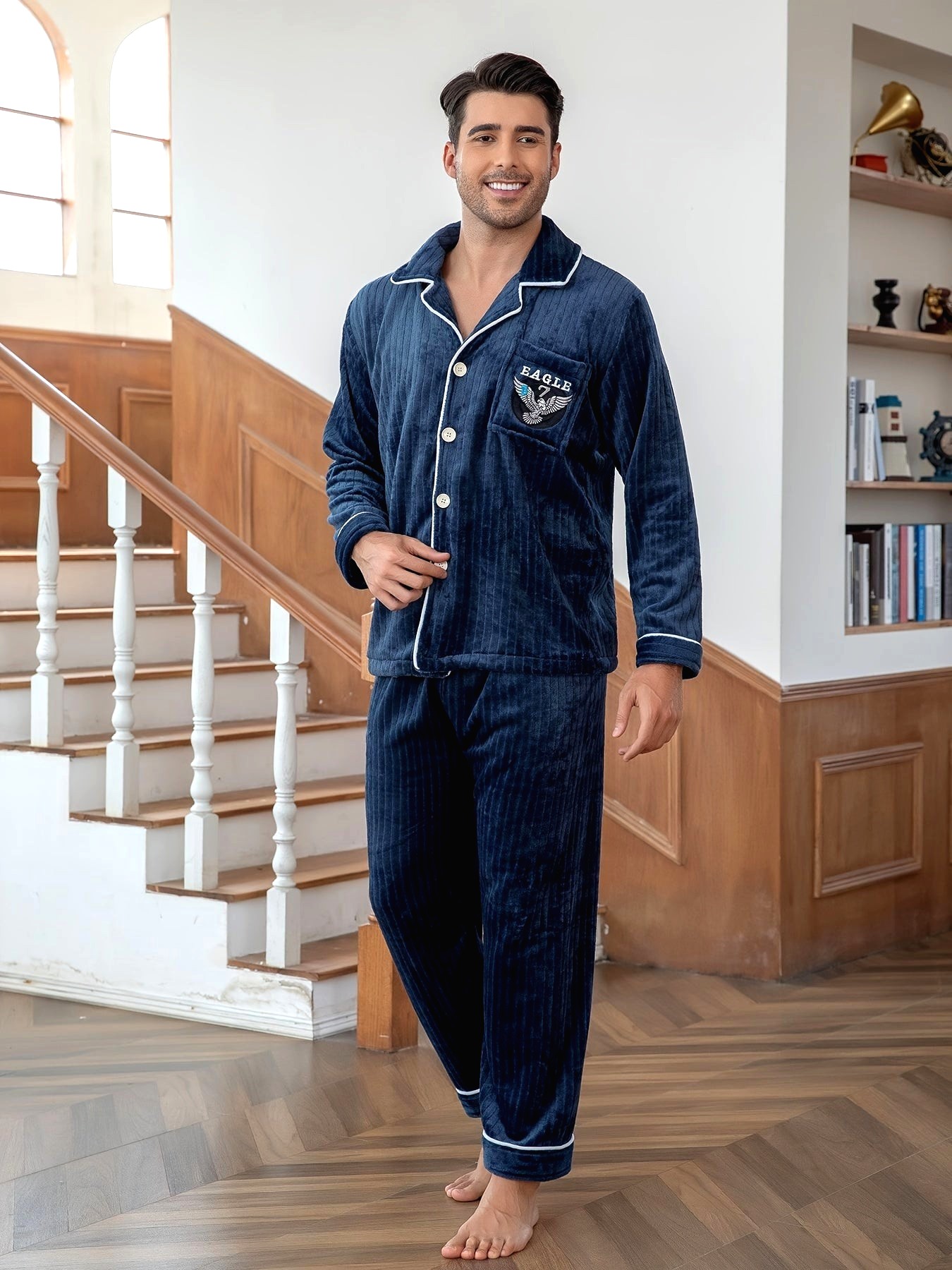 pyjama-coton-homme-959poe-1.jpg Pyjama Coton Flanelle Bio Homme – Image 1