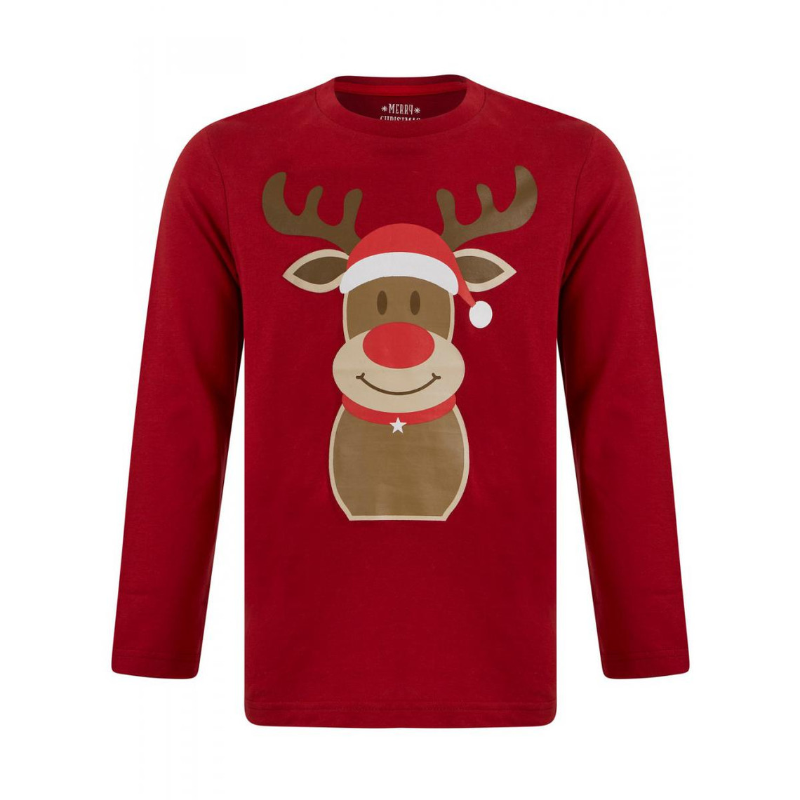 pyjama-de-noel-219jxx.jpg Pyjama de noël garçon rouge en coton Merry Christmas | 3 SUISSES – Image 1