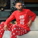 Pyjama de Noël pour couple personnalisé HOHOHO pour homme