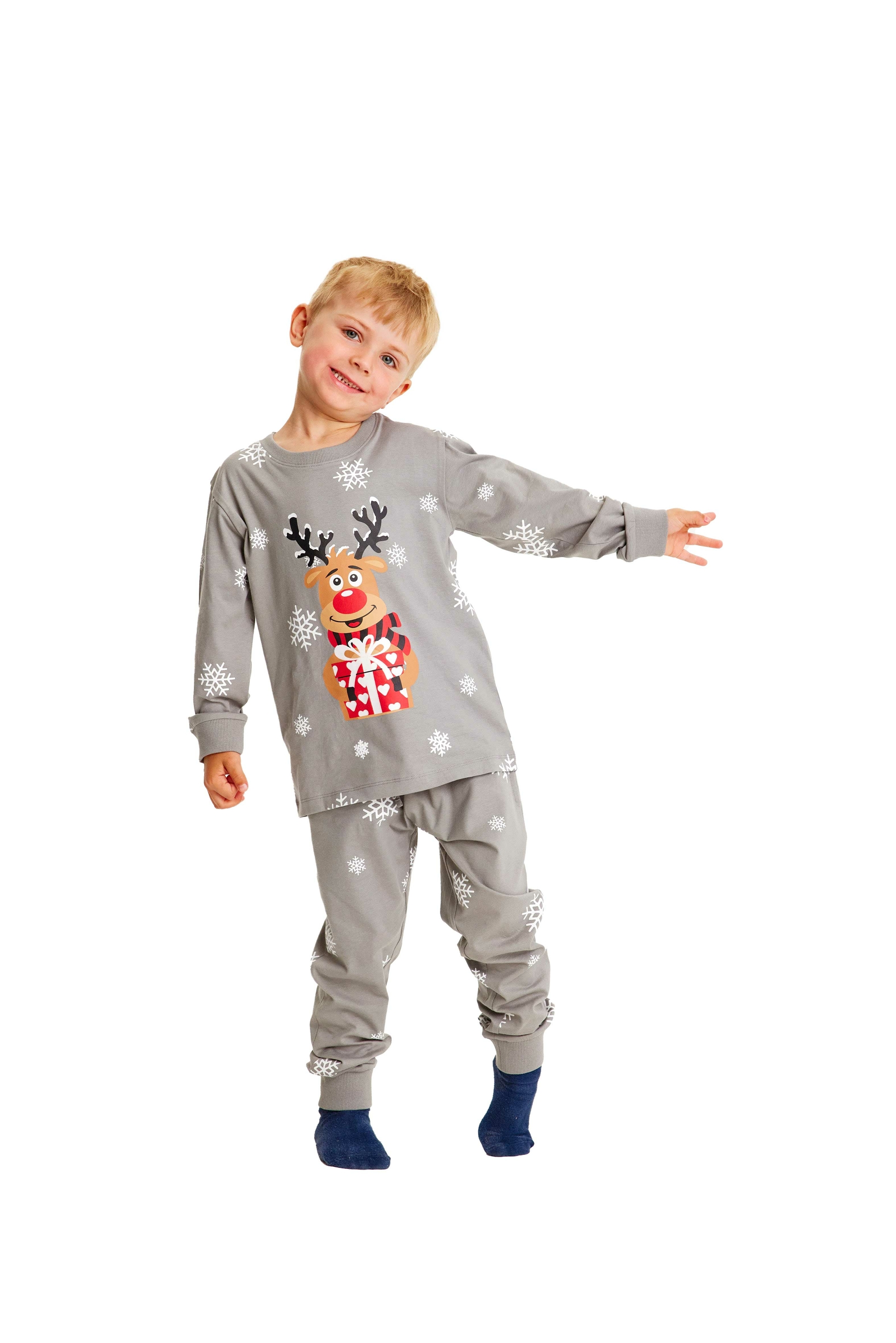 pyjama-de-noel-274nfk.jpg Pyjama de Noël Enfant 2 pièces Gris – Image 1