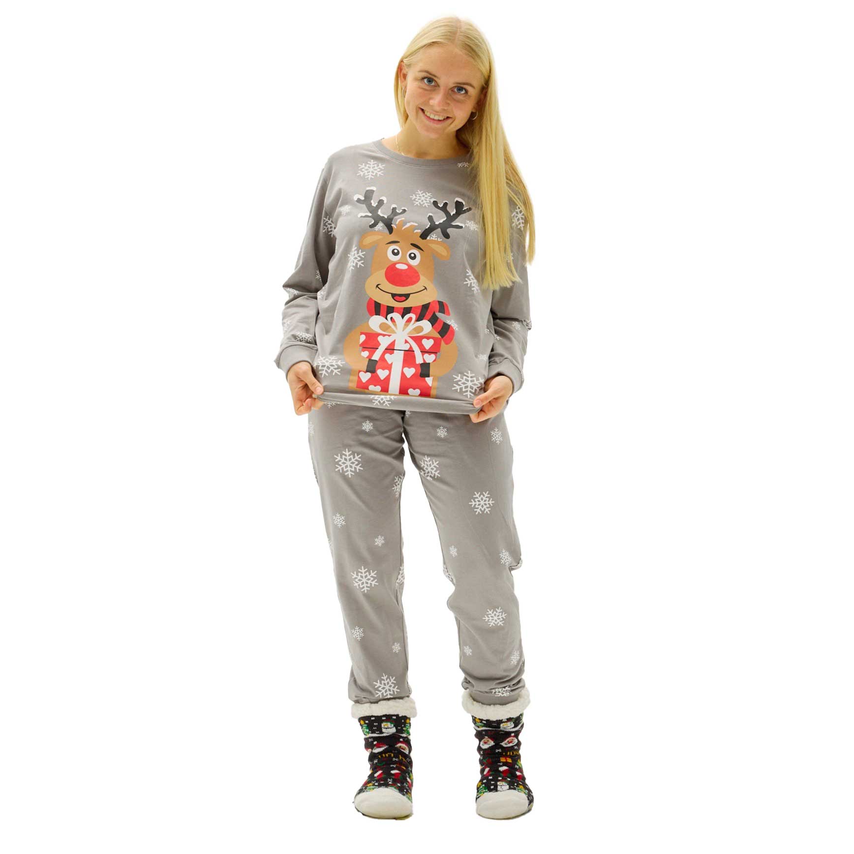 pyjama-de-noel-611lig.jpg Pyjama de Noël "Rudolph" 2 pièces Rouge – Image 1