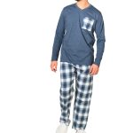 Pyjama Flanelle et Jersey Homme Bleu