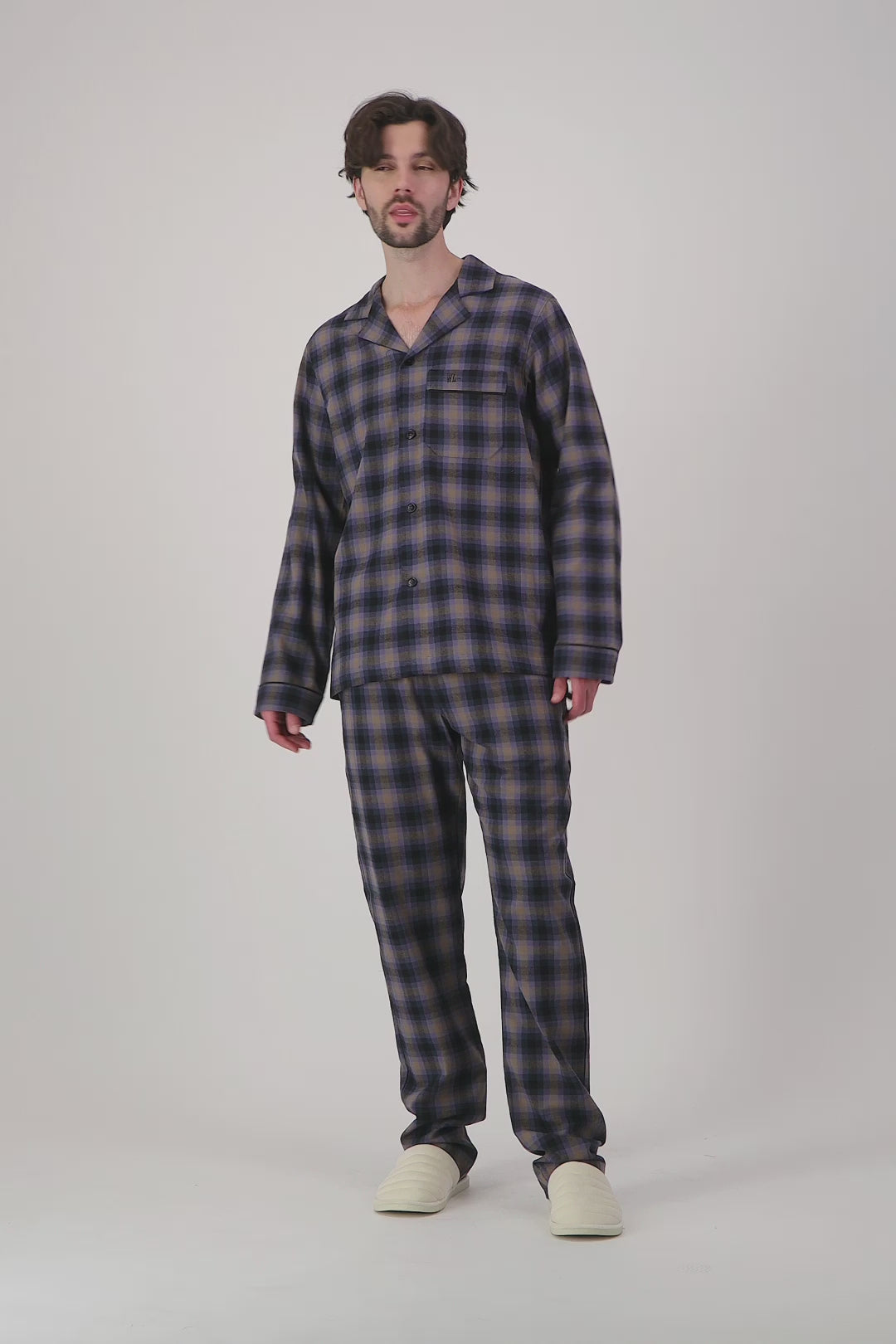 pyjama-en-flanelle-902ucx-1.jpg Pyjama Chaud Homme Flanelle Bleu Yorke | Woodstock Laundry FR – Image 1