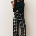 Pantalon de pyjama en flanelle Noir/carreaux FEMME | H&M FR