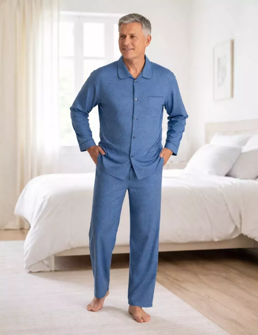 pyjama-en-flanelle-homme-218ypt.webp Pyjama Homme Flanelle Ouvert 100% Coton | Jack Lingerie – Image 1