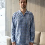 Pyjama Carreaux Bleu Flanelle Homme | Maître Renard