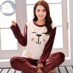 Pyjama Femme Hiver Polaire Chaud Flanelle, Vêtements De Nuit Élégants, Dessin Animé Chien Imprimé, Ensemble Pull Corail Polaire, Costumes Maison, Moyen : Amazon.fr: Mode