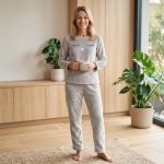 Pyjama polaire femme mignon, ensemble 2 pièces S