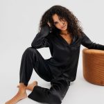 Pyjama 2 pièces en satin femme noir | GEMO
