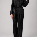 Pyjama femme en soie manches longues – 100 % soie de mûrier