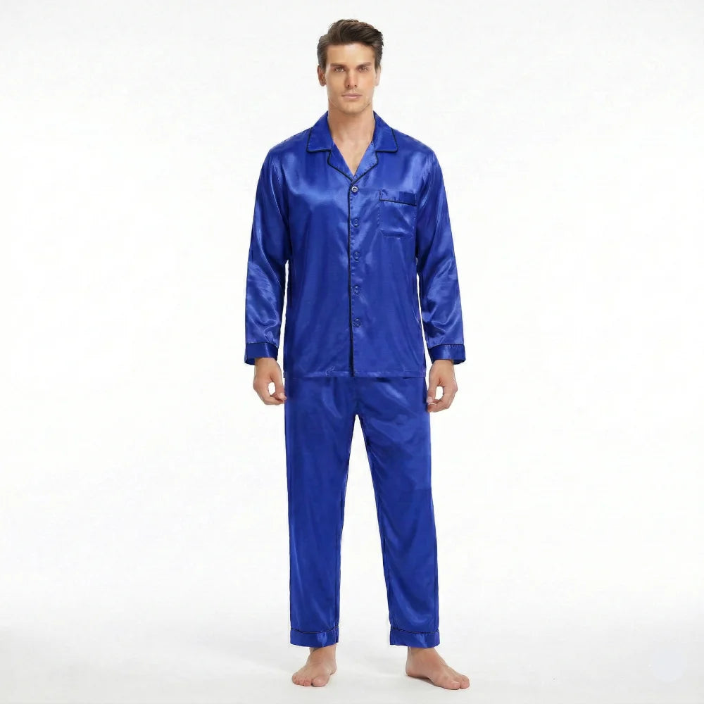 pyjama-en-soie-homme-088val-1.jpg Pyjama Homme en Satin de Soie | Drom – Image 1
