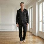 Pyjama long en soie pour homme