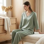 Ensemble Pyjama en Soie de Mûrier 20MM Haut Col V & Pantalon