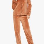 Pyjama Boutonné Velours Caramel