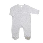 Pyjama velours bébé gris chiné Mini nous